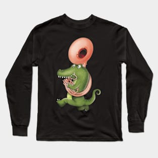 Crocodile Marching Band Sousaphone Player Funny Long Sleeve T-Shirt